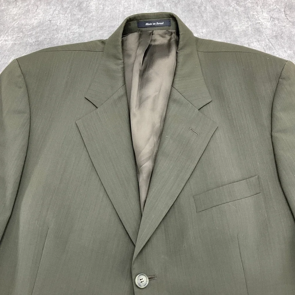 Joseph Feiss Blazer Men 44L Brown 3 Button Classic Neutral Office Jacket Flaws